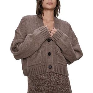 ZARA POCKET KNIT CARDIGAN BROWN / TAUPE